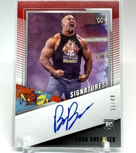 Panini Nxt Wwe Bron Breakker Red Autographed Rookie Card Limited