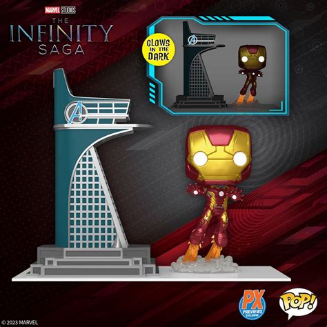 Avengers 2 Iron Man With Avengers Tower Glow In The Dark Funko Pop