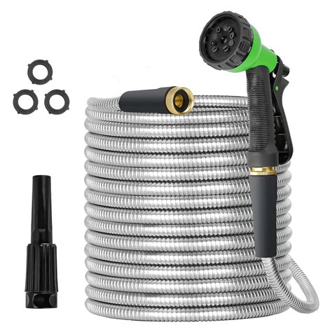 Tvkb Metal Garden Hose 304 Stainless Steel Water Hose Super Tough Flexible Water Pipe With 3 4