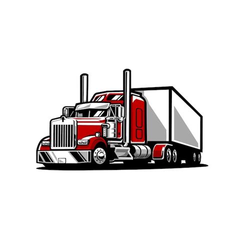 Premium Vector Big Rig 18 Wheeler American Semi Truck Vector Art