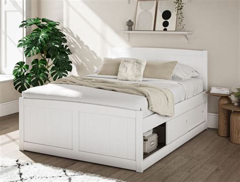 Maxistore 6 Door White Wooden Storage Bed Frame - time4sleep