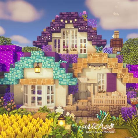 Colorful Cottage By Arichoo Minecraft Cottagecore In 2023 Colorful Cottage Minecraft