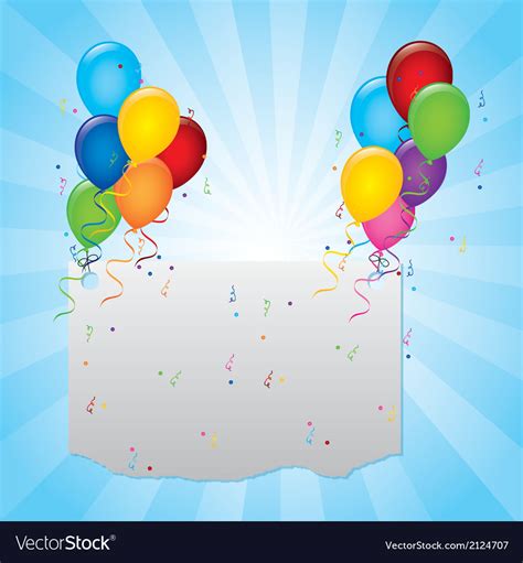 Balloons birthday over blue background Royalty Free Vector