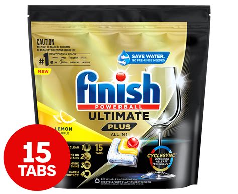 Finish Powerball Ultimate Plus All In 1 Dishwashing Tabs Lemon Sparkle