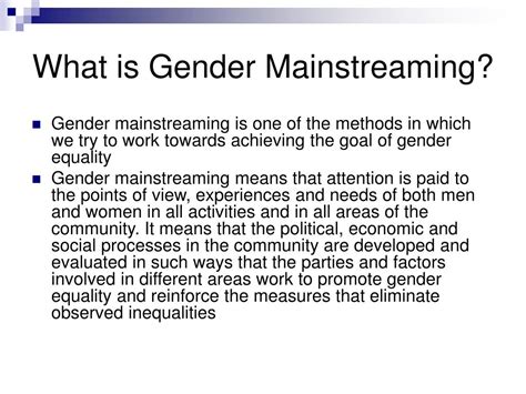 Ppt Gender Mainstreaming Powerpoint Presentation Free Download Id