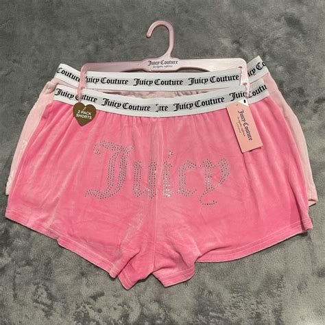 Juicy Couture Pink Rhine Stone Shorts Baby Pink Juicy Couture Logo M