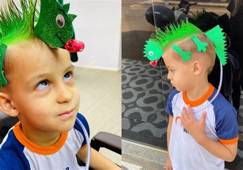 Dia do Cabelo Maluco mãe faz penteado inspirado em camaleão e viraliza