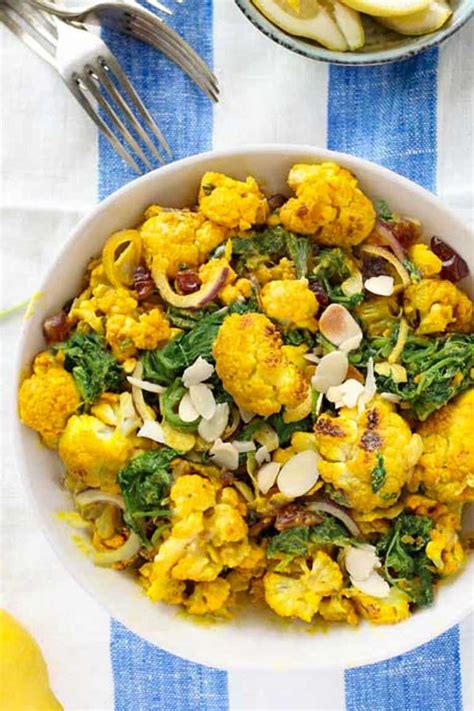 Turmeric Roasted Cauliflower Salad With Tahini Honey Lemon Dressing