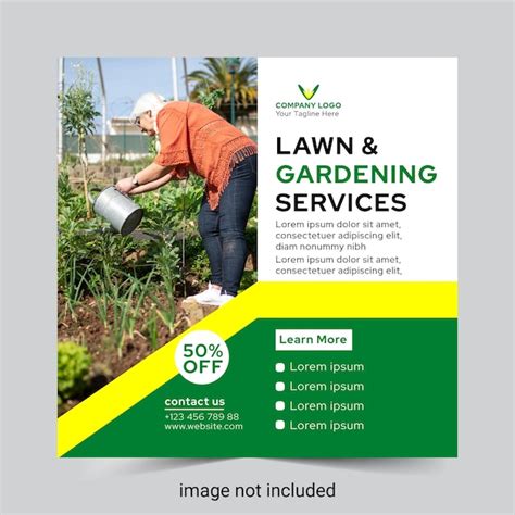 Premium Vector Lawn Gardening Services And Farming Social Media Post