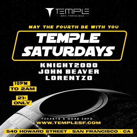 Temple Saturdays Free Party Tickets At Temple Nightclub In Sf By