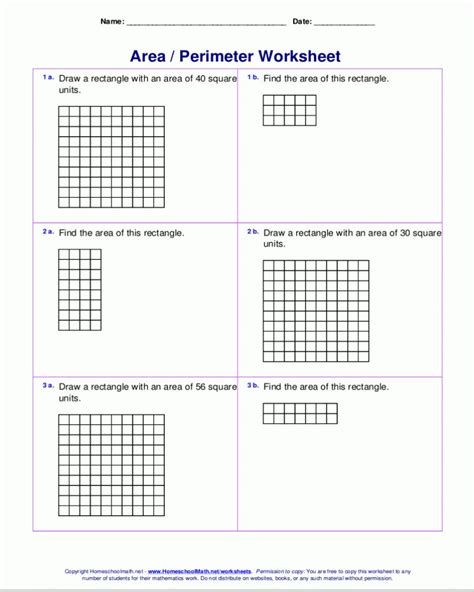 3rd Grade Area Worksheet Pdf