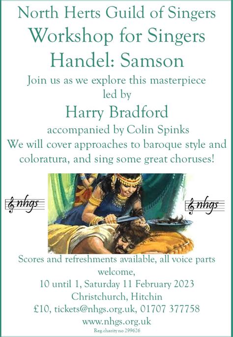 North Herts Guild Of Singers 11 02 2023 10 00am Handel S Samson