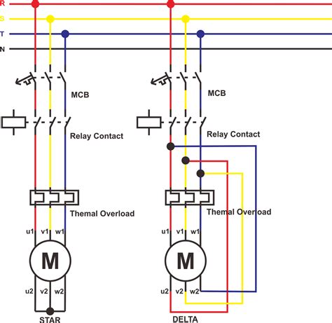Share: Rangkaian Daya Motor 3 Fasa : Perbedaan Rangakaian Star - Delta