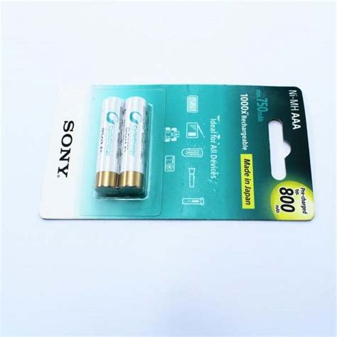 Sony Rechargeable AAA White Battery 800mAh Sustainable Power Buy