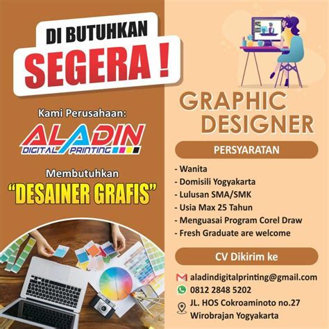 Lowongan Kerja Desainer Grafis Di Aladin Digital Printing LokerJogja ID