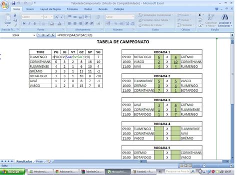 Como Fazer Uma TABELA De FUTEBOL No Excel Passo A Passo Lucox Cl