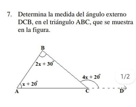 Determina La Medida Del Ngulo Externo Brainly Lat