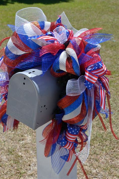 Mailbox Swag July Th Mailbox Swag Mailbox Wrap Mailbox Wreath