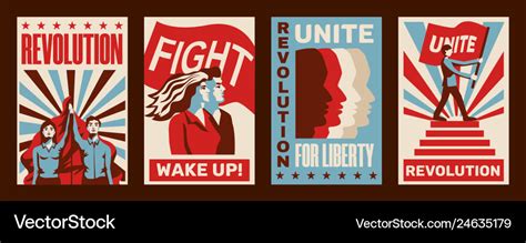 Revolution posters set Royalty Free Vector Image