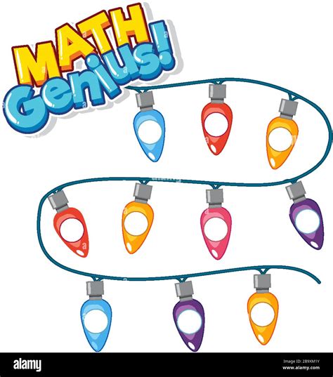Font Design For Word Math Genius With Colorful Light Illustration Stock