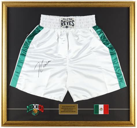 Julio Cesar Chavez Signed Custom Framed Cleto Reyes Boxing Trunks