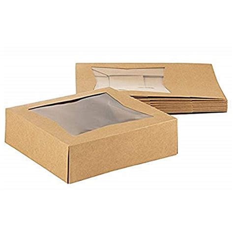 Kraft Paperboard Popup Window Box Pack Of 10 Brown Kraft Paperboard