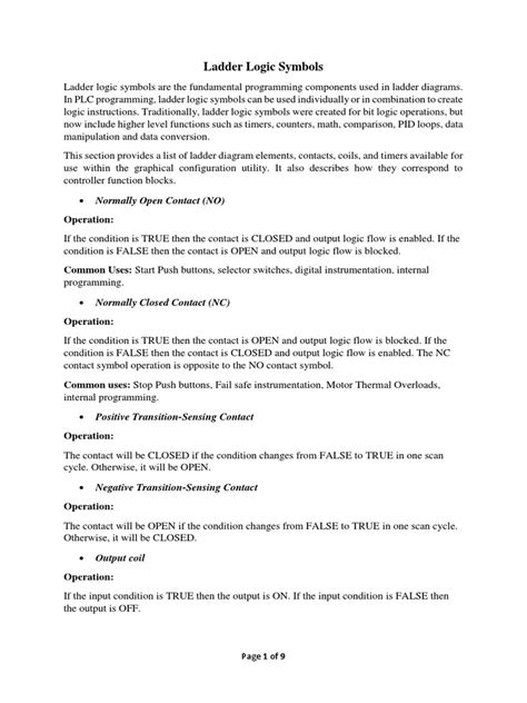 Ladder Logic Symbols - 4 | PDF | Programmable Logic Controller | Boolean Data Type
