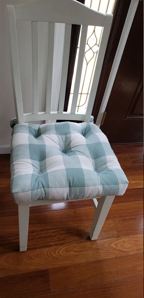 Set Of 6 Tufted Chair Pads 16x 16 Buffalo Check Etsy