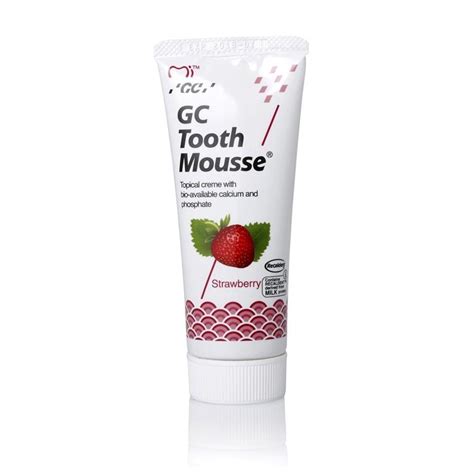 Локален реминерализиращ крем GC Tooth Mousse Strawberry, 35мл ...