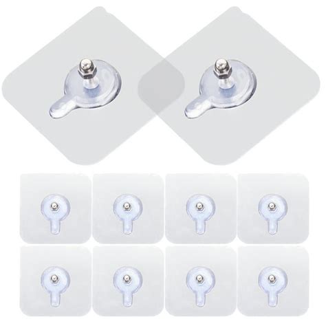 10 Pcs Sticker Non Trace Hook Wall Hanger Heavy Duty Picture Hangers Invisible Hooks Traceless