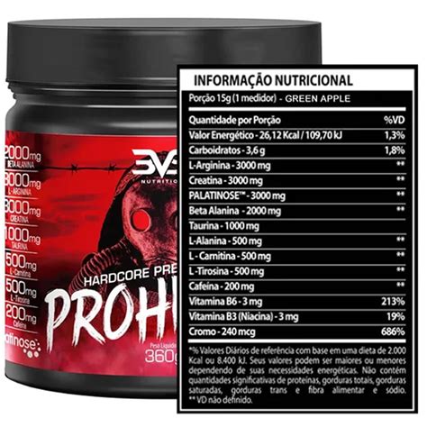 Kit Pré Treino Prohibido 360g Termogênico hell 120 cps makis sports