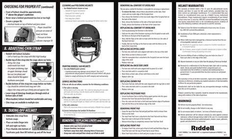 Football Helmet Size Chart - Riddell Download Printable PDF ...