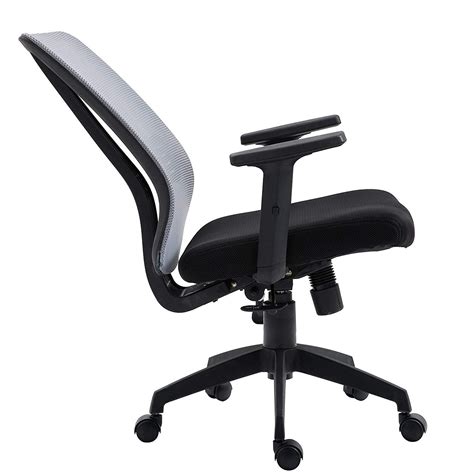 Grey Mesh Medium Back Executive Office Chair Swivel Desk Chair with ...