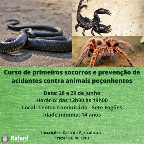 Curso animais peçonhentos prevenção e primeiros socorros