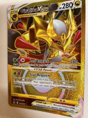 Golden Giratina Vstar V Star EX V Ultra Rare Lost Origin EBay