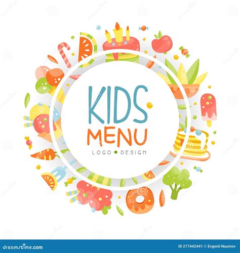Kids Menu Banner. Organic Healthy Tasty Dishes and Desserts Poster ...