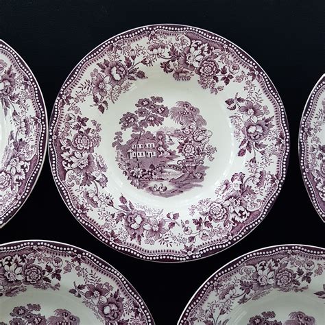 Clarice Cliff Royal Staffordshire Tonquin Plum Purple Transferware Set