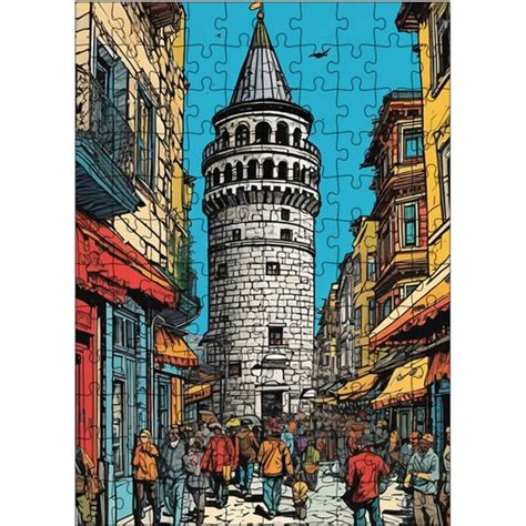 Ekart Ah Ap Mdf Puzzle Yapboz Galata Kulesi Izimi Par A Fiyat