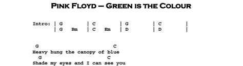 Pink Floyd Green Is The Colour Guitar Lesson Jerrys Guitar Bar