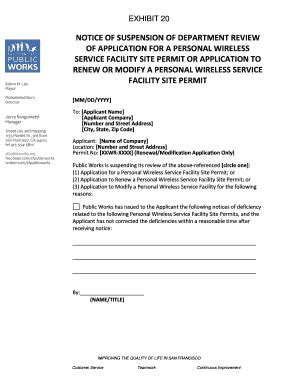 Fillable Online Sfpublicworks EXHIBIT 20 Sfpublicworks Fax Email