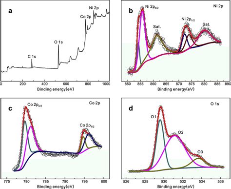 Xps Spectra Of Porous Nico O C Nanofibers A Survey Spectrum