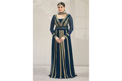 Navy Blue Georgette Long Anarkali Suit 2004