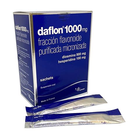 Daflon 1000 Mg Diosmina 900 Mg Hesperidina 100 Mg 30 Sachets De 10 Ml