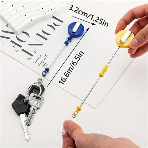 5pcs Creative Bead Key Chain Beadable Retractable Badge Reel Clips