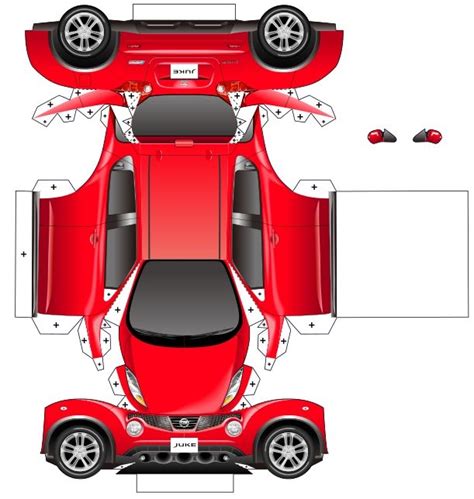 Cr Nissan Juke Rojo Paper Model Car Paper Car Car Model Cardboard