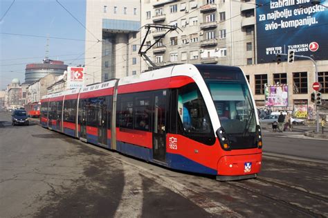 Serbien Straßenbahn Belgrad Tram Beograd CAF Urbos 3 Wagen 1523