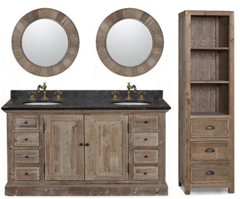 Rustic Double Sink Bathroom Vanity Semis Online