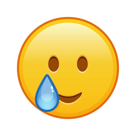 Premium Vector Happy Face With Tears Large Size Of Yellow Emoji Smile