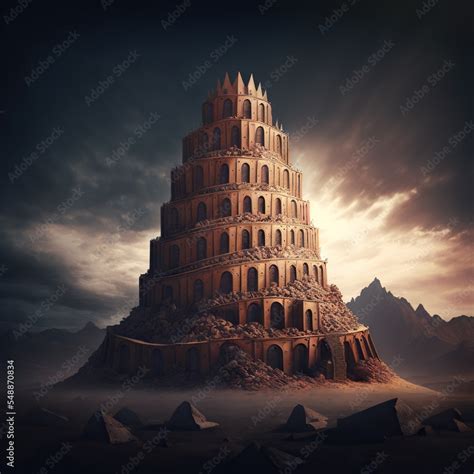 Photo Art Print Tower Of Babel Model Origin Of Language Bible