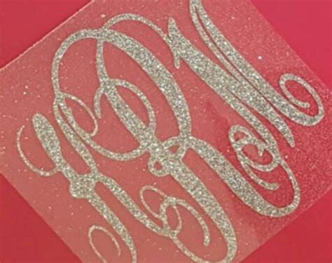 Monogram Iron On Decal Applique Vine Swirly Diamond Circle Glitter Or Matte Heat Transfer